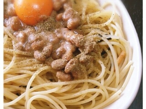 お吸い物の素で♪山椒 de さわやか納豆パスタ